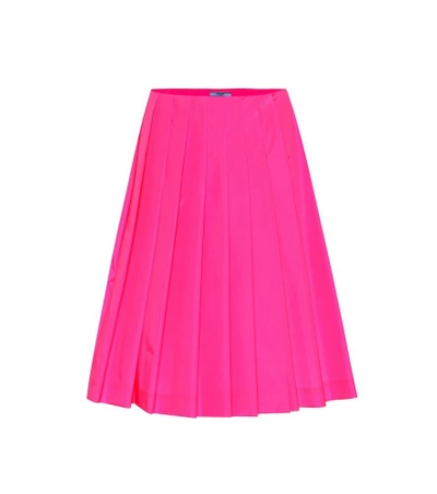 Shop Prada Pleated Skirt In Pink