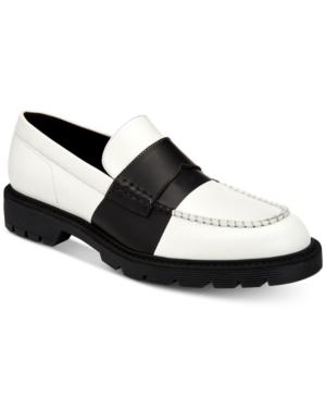 white calvin klein loafers