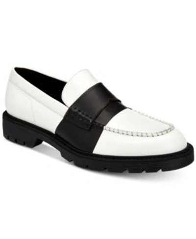 Calvin Klein Men's Florentino Box Leather Loafers Men's Shoes In White |  ModeSens