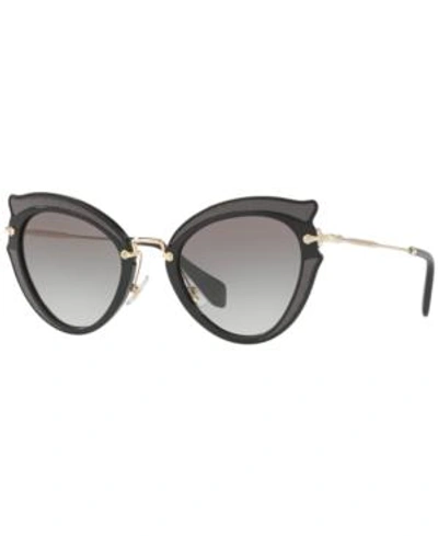 Shop Miu Miu Sunglasses, Mu 05ss In Black/grey Gradient