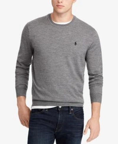 Shop Polo Ralph Lauren Men's Big & Tall Merino Wool Sweater In Fawn Grey