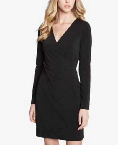 Shop Karen Kane Faux-wrap Sheath Dress In Black