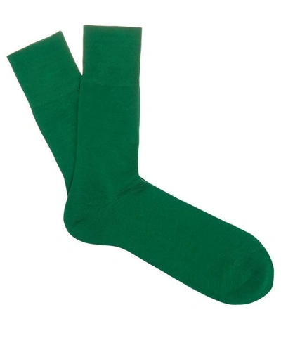 Shop Falke Tiago Cotton-blend Socks In Green