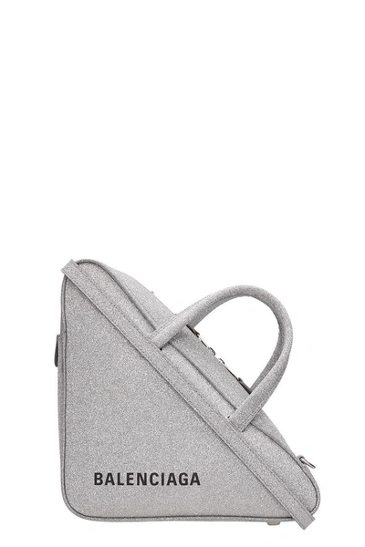 Shop Balenciaga Triangle Medium Duffle Bag In Silver