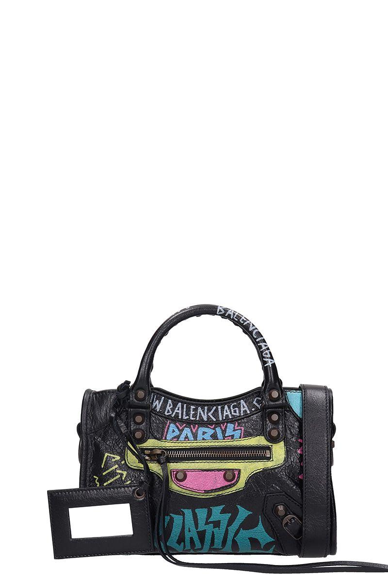 Balenciaga Graffiti Class Mini City Bag In Black | ModeSens