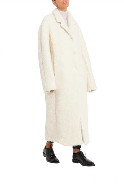Jil Sander White Long Coat In Bianco | ModeSens