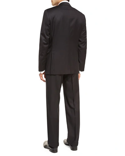 Shop Canali Wool Two-piece Tuxedo Suit In Black