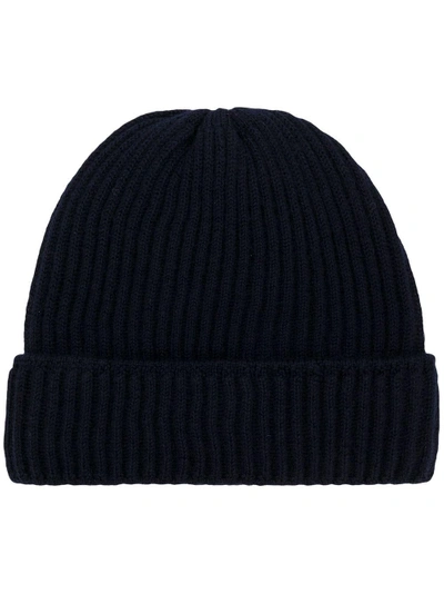 Shop Salle Privée Ribbed Knit Beanie In Blue