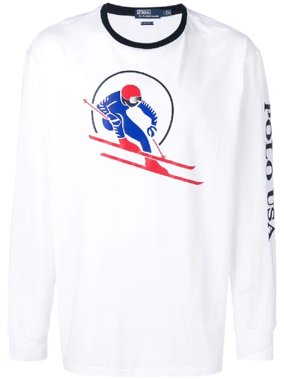 Shop Polo Ralph Lauren Ski Print T In White