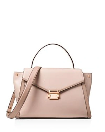 Shop Michael Michael Kors Whitney Large Leather Satchel In Soft Pink/rose Gold