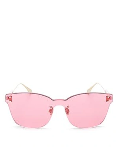 Shop Dior Women's Colorquake Square Shield Sunglasses, 99mm In Gold/pink
