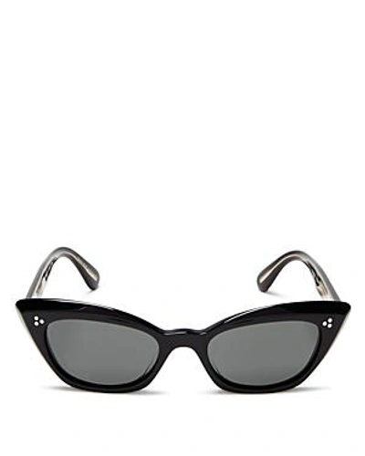 Shop Oliver Peoples Women's Bianka Polarized Cat Eye Sunglasses, 51mm In Black/midnight Express