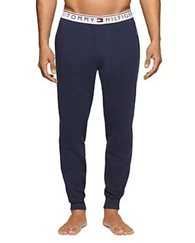 Shop Tommy Hilfiger Terry Logo Jogger Pants In Dark Navy