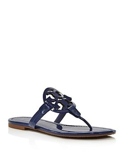Shop Tory Burch Miller Patent Leather Sandals In Bright Indigo