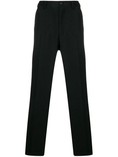 Shop Yohji Yamamoto Wide-leg Trousers - Black