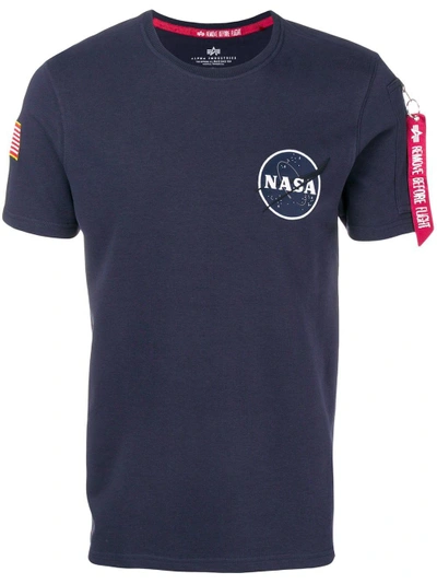 Shop Alpha Industries Nasa Heavy T-shirt In Blue