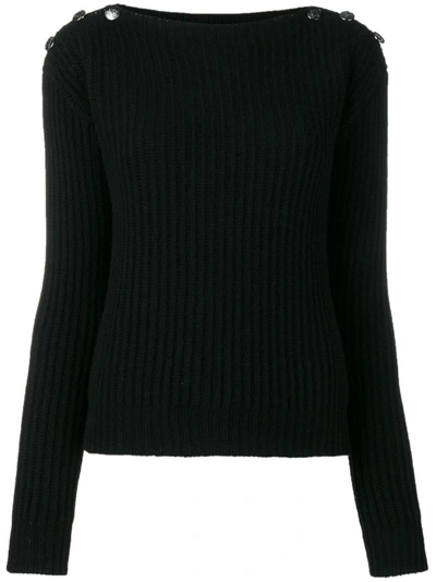 Shop Max Mara Ribbed Knit Sweater - Black