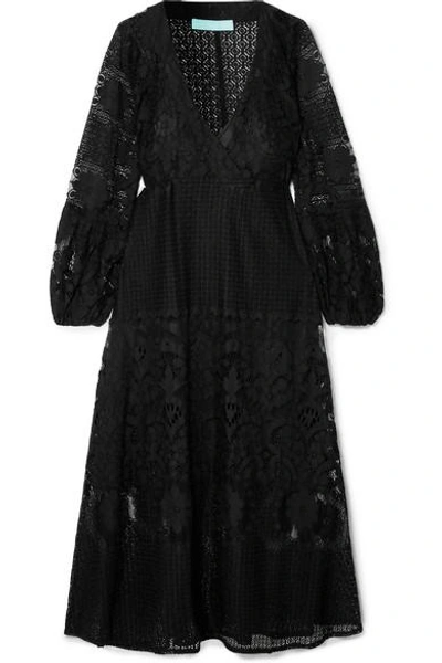 Shop Melissa Odabash Melissa Cotton-blend Lace Dress In Black