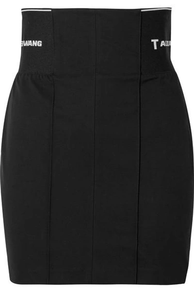 Shop Alexander Wang T Paneled Cotton-blend Twill Mini Skirt In Black