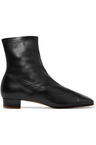 Shop By Far Este Leather Ankle Boots In Black