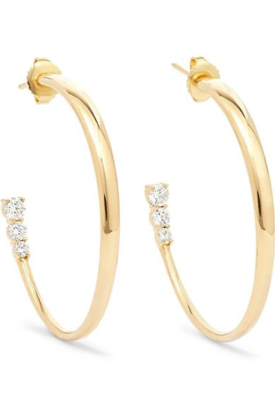 Shop Melissa Kaye Aria 18-karat Gold Diamond Hoop Earrings