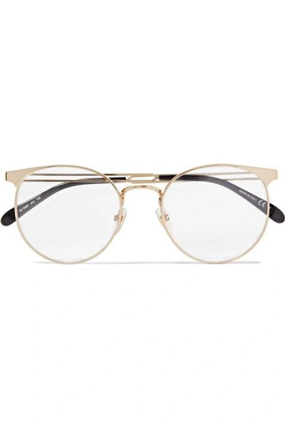 Shop Givenchy Round-frame Gold-tone Optical Glasses