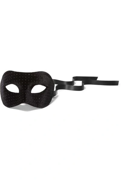 Maison Michel Lou Crystal-embellished Velvet Mask In Black | ModeSens