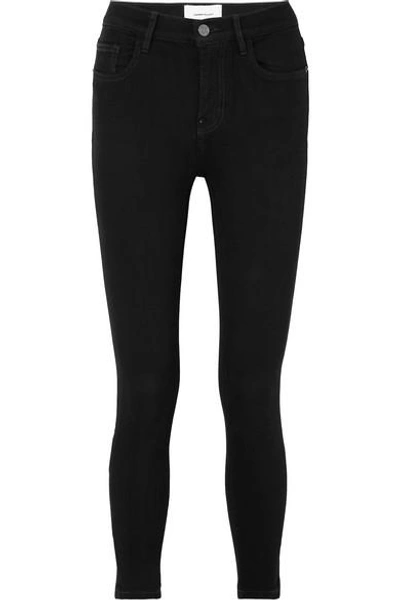 Shop Current Elliott Stiletto High-rise Skinny Jeans In Black