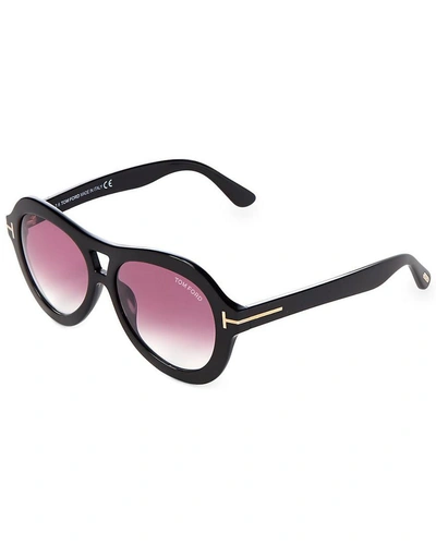 Shop Tom Ford 56mm Round Sunglasses In Nocolor