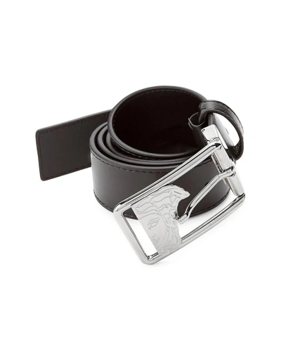 Shop Versace Medusa Leather Belt In Nocolor