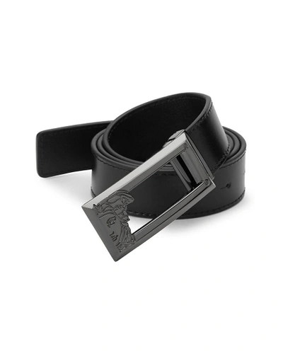 Shop Versace Logo Leather Belt In Nocolor