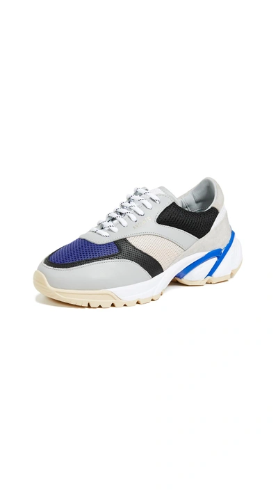 Shop Axel Arigato Tech Runner Trainers In Grey/blue/black