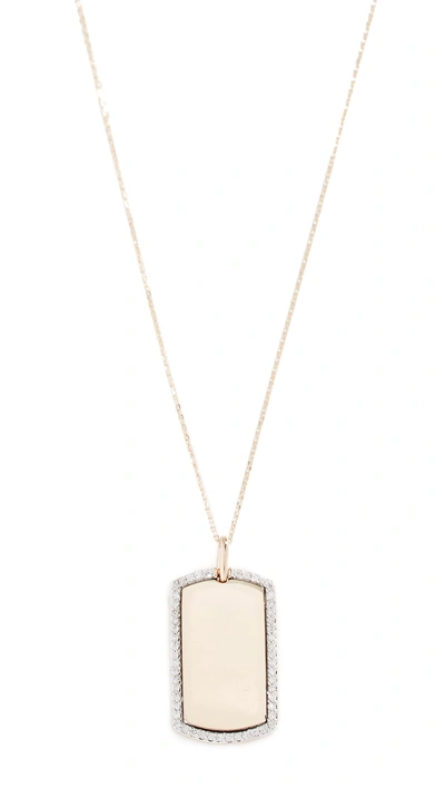 Shop Adina Reyter 14k Diamond Dog Tag Necklace In Gold