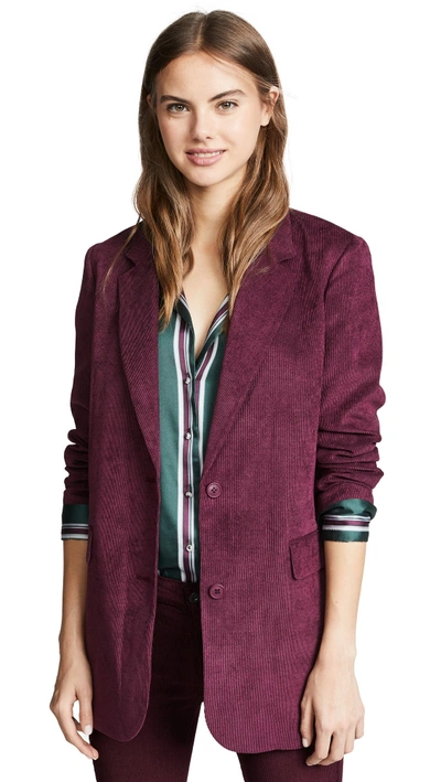 Shop James Jeans Elongated Boyfriend Blazer In Garnet