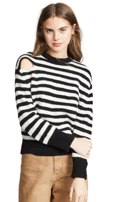 Shop Lna Malone Alpaca Sweater In Black/ecru