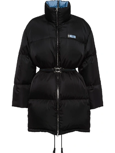 Shop Prada Nylon Gabardine Puffer Jacket In Black