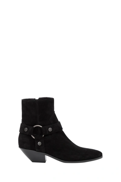 Shop Saint Laurent West Harness Boots With Ring In Nero