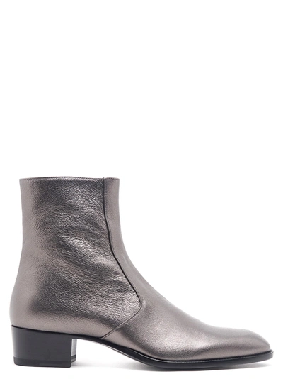 Shop Saint Laurent 'wyatt' Shoes In Silver