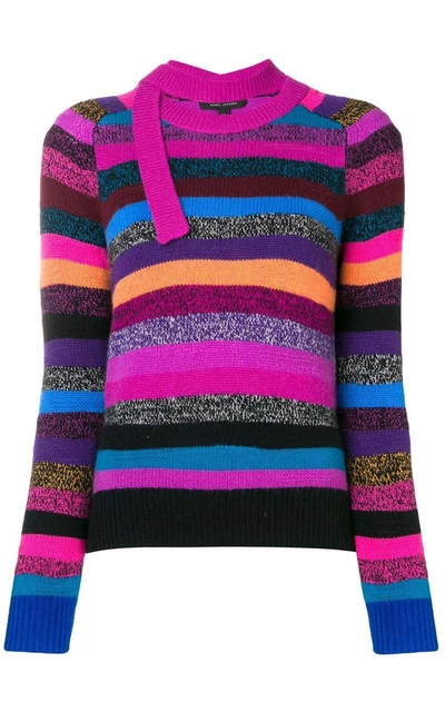 Shop Marc Jacobs Multicoloured-stripe Cashmere Sweater In Multicolor