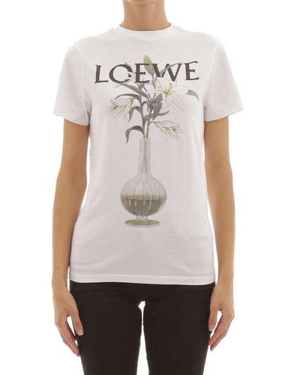 Shop Loewe White T-shirt Flower & Vase