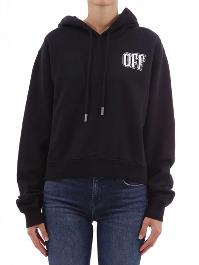 Shop Off-white Printed Sweatshirt With Hoodie In Black