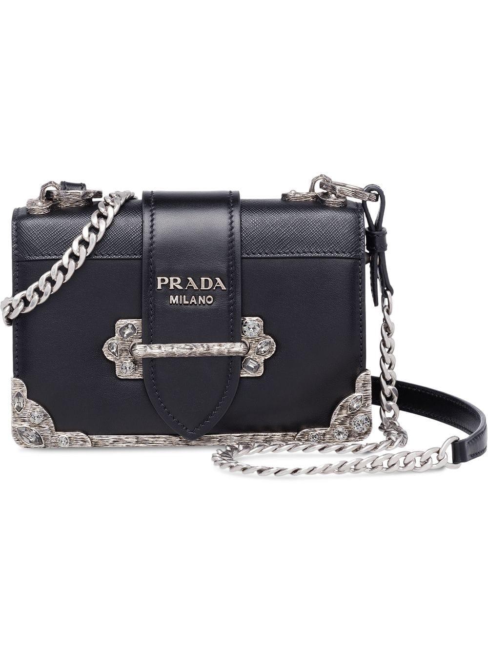 prada cahier leather shoulder bag