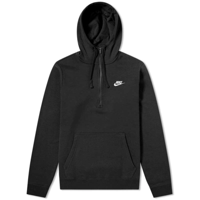 Shop Nike Half Zip Club Hoody In Black