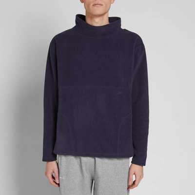 Shop Adsum Mock Neck Fleece Sweat In Blue