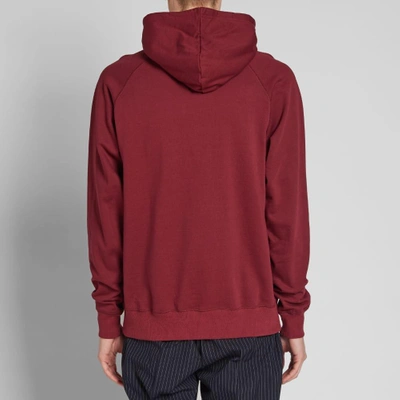 Shop Adsum Washed Collegiate Popover Hoody In Burgundy