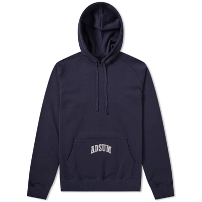 Shop Adsum Washed Collegiate Popover Hoody In Blue