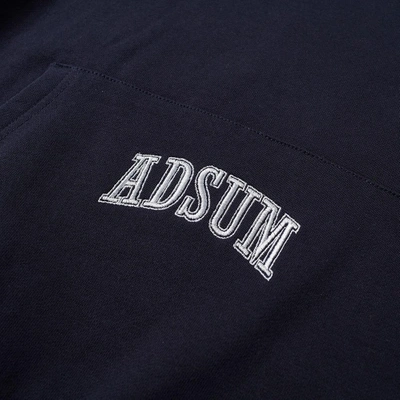 Shop Adsum Washed Collegiate Popover Hoody In Blue