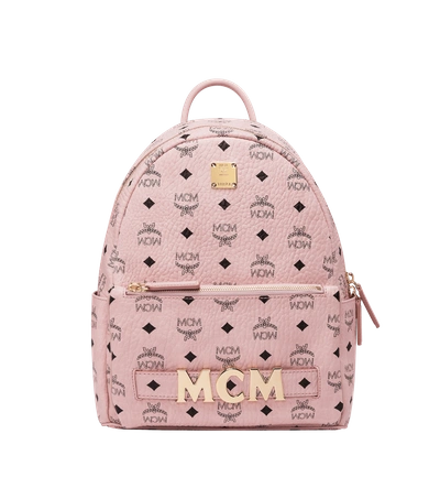 Shop Mcm Trilogie Stark Backpack In Visetos In Soft Pink