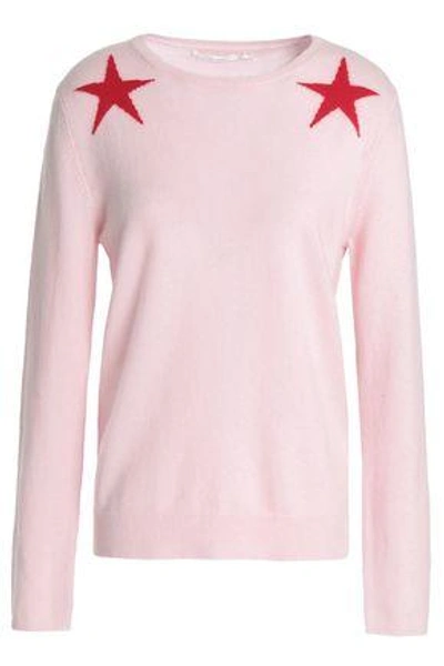 Shop Chinti & Parker Chinti And Parker Woman Intarsia Wool And Cashmere-blend Sweater Baby Pink