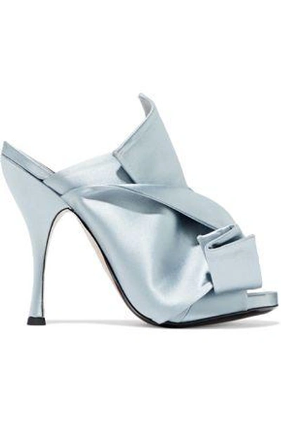 Shop N°21 Woman Knotted Satin Mules Sky Blue